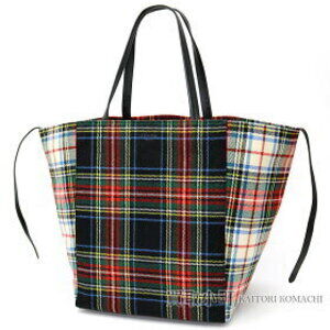 Celine Cabas Phantom Tartan Felt Shopper Tote Bag Shoulder Carry Check Pattern